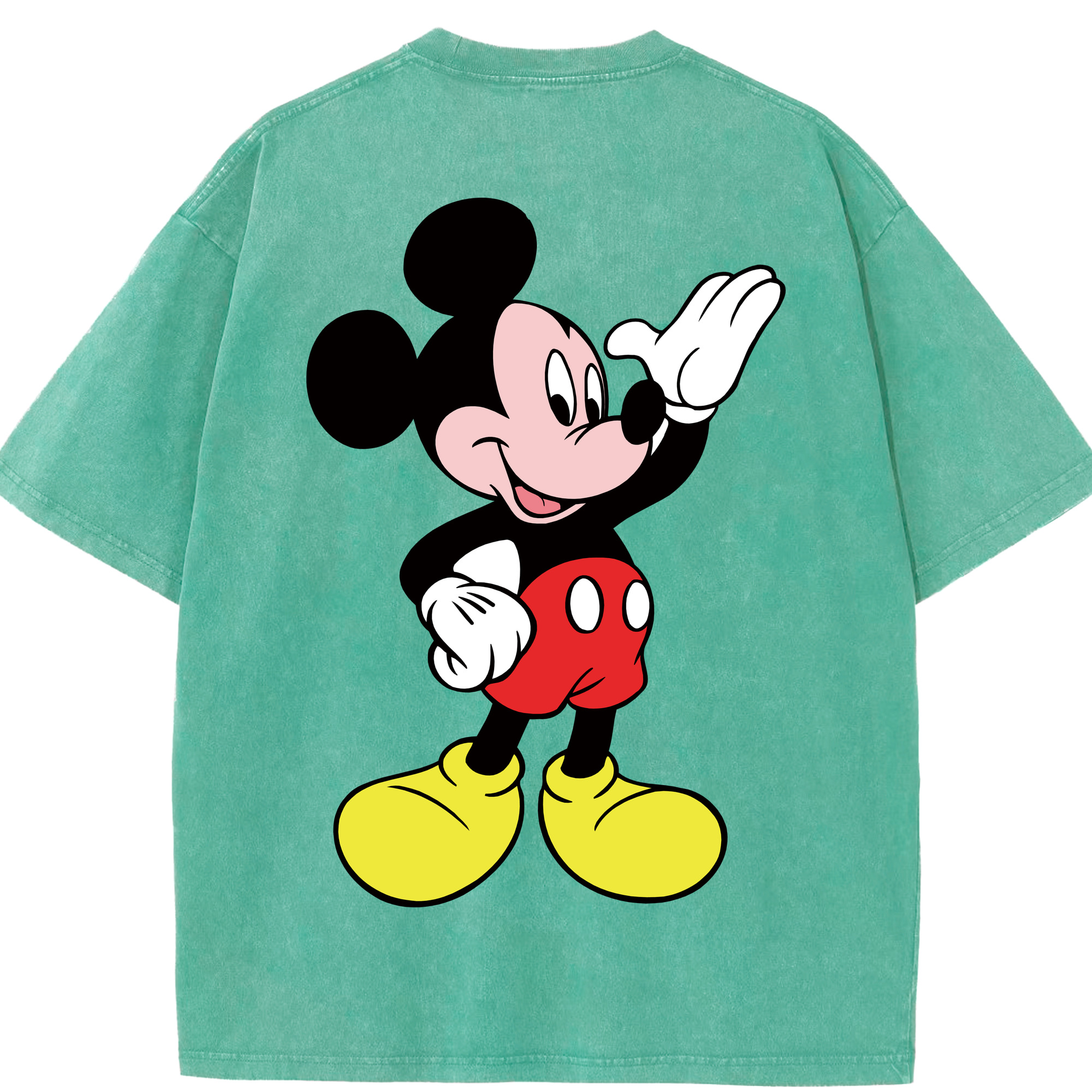 （画像用） ミッキーマウス Mickey Mouse 綿100% ヴィンテージ風 半袖Tシャツ（背面プリント）